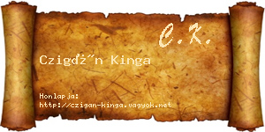 Czigán Kinga névjegykártya